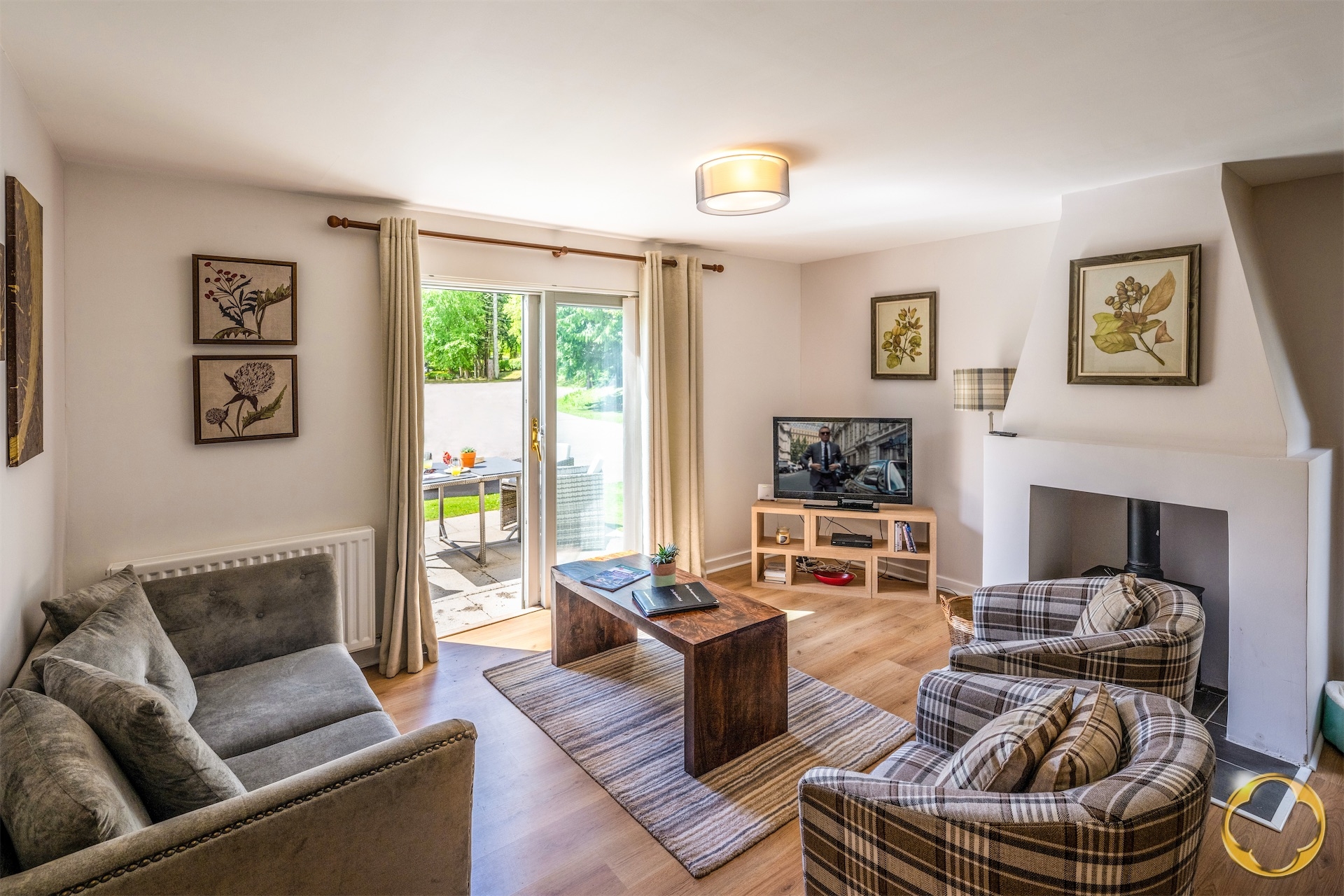  OPEN PLAN LIVING AREA WITH WOOD BURNING STOVE